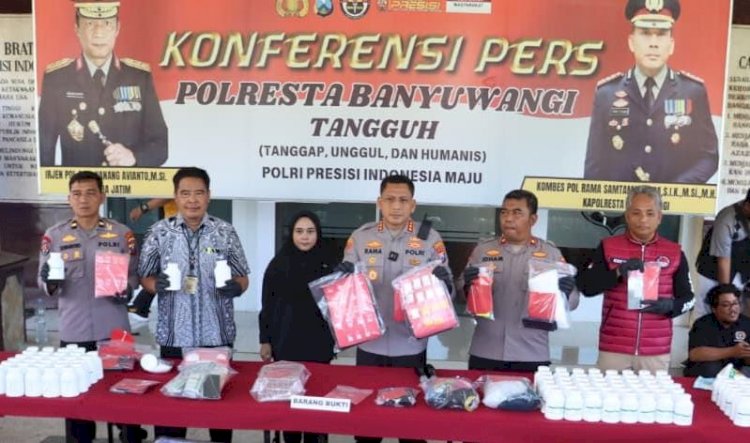 Operasi Tumpas Narkoba Semeru 2025 Polresta Banyuwangi Sita 150 gram Sabu dan 159 Ribu Okerbaya dari 43 Tersangka